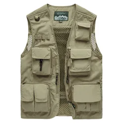 Summer Multi-pocket Large Size Spring and Autumn Men's Waistcoat Photography Fishing Vest Waistcoat Thin Section