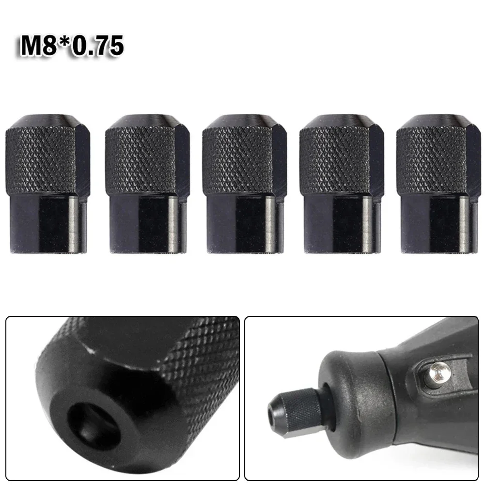5pcs Mini Drill Chuck M8x0.75mm Zinc Alloy Chuck Nut Rotary Tool Engraver Electric Grinder Grinding Power Tools Accessories 