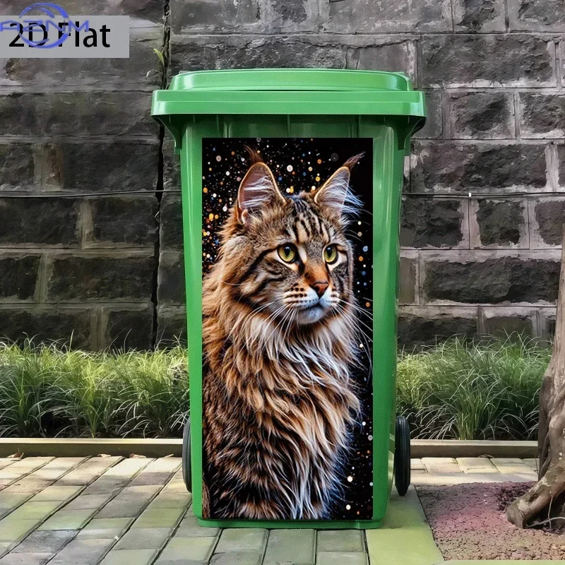 2D Flat Printing 1pc Trash Can Sticker  