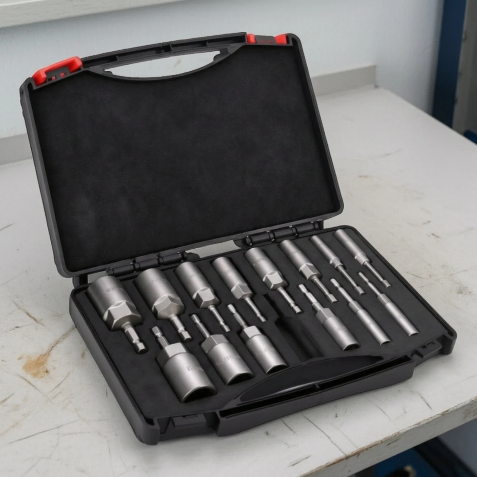 15 Pieces Socket Bit Set High Hardness Deep Socket Driver Set with Storage Case Organized Storage Case Extended Reach