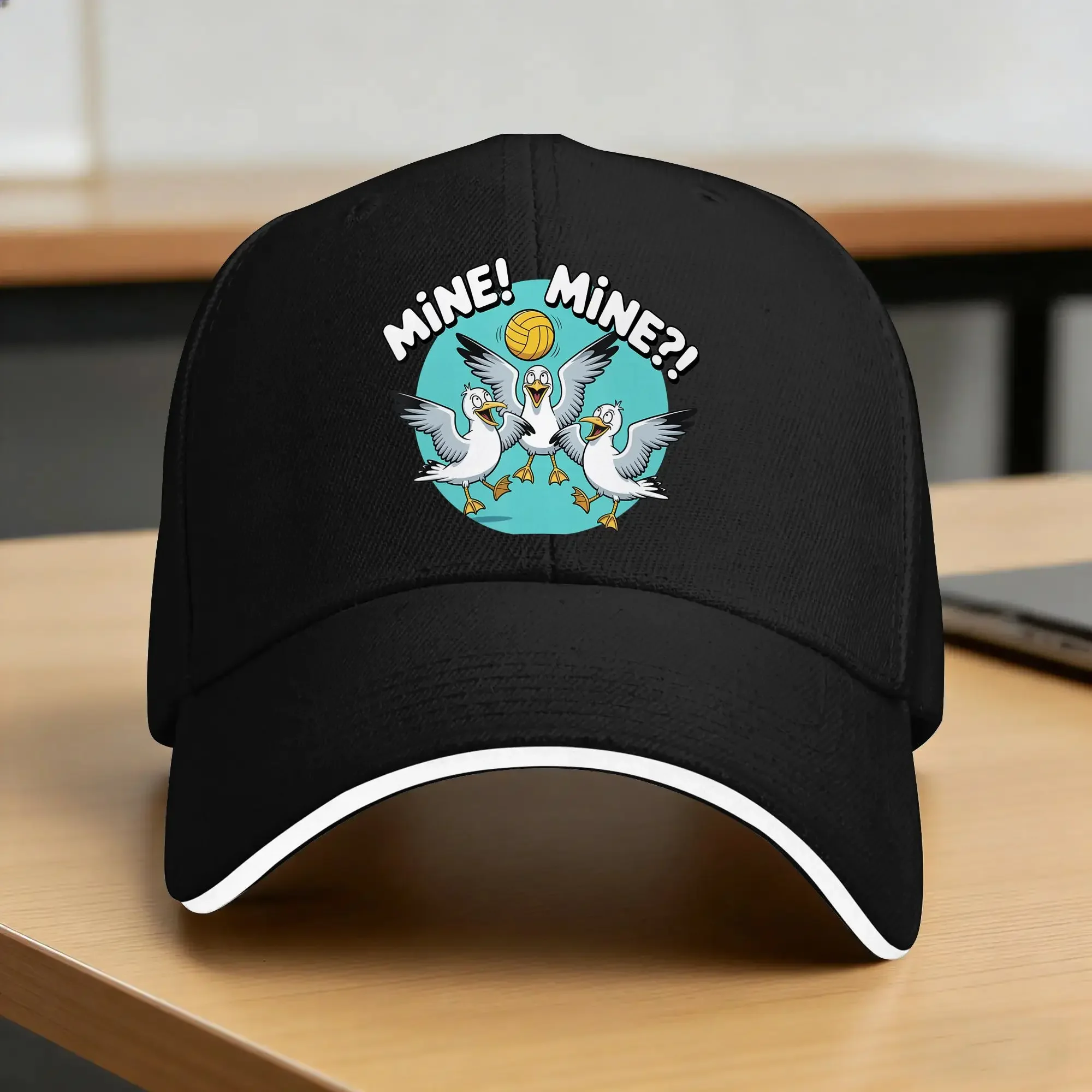 Seagull Volleyball Mine Mine Beach Bird Ocean Lovers Baseball Cap Streetwear Trucker Hat Summer Unisex Men Rock Baseball Caps