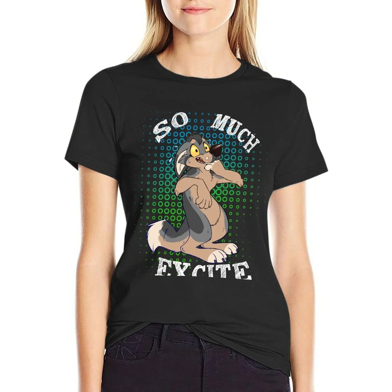 SO MUCH EXCITE!-CoyoteFem T-Shirt tops cute clothes oversized Women t shirt