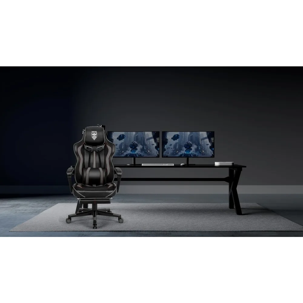 Ergonomic Reclining Gaming Chair with Footrest and Massage for Adults view 2