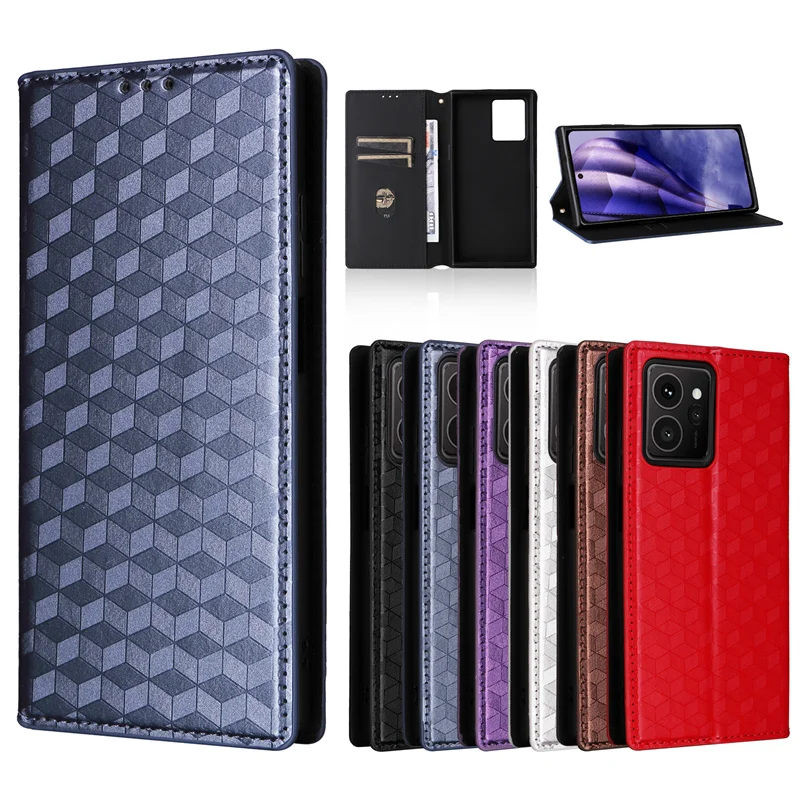 For HMD Skyline stereoscopic lines flip wallet skin PU case purse for HMD Skyline 5G Magnetic Phone Cover