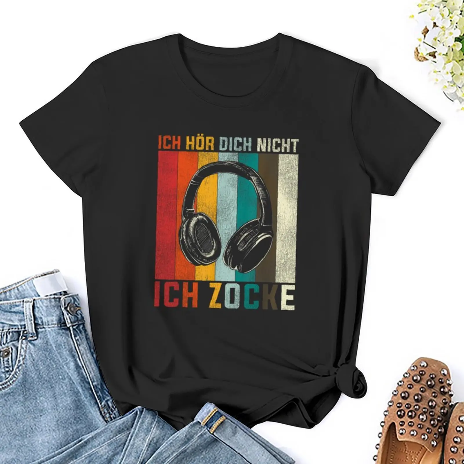 Ich H?r Dich Nicht Ich ZockeGaming Geschenke Gamer Vintage T-Shirt plus sizes Blouse animal prinfor Women's t-shirt