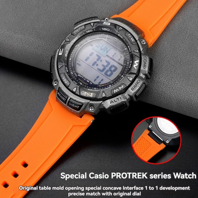 For Casio PRW-1500 PRG-130Y PRG-240 PRW-1500Y PRW-1500 Resin silicone Rubber strap PROTREK Series Sport watchband Men Bracelet