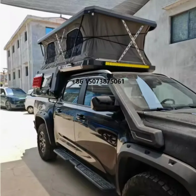 Car Roof Rack Truck-Mounted Foldable Roof Tent Waterproof 2-4 Person Camper Trailer Travel Outdoor Camping Tent