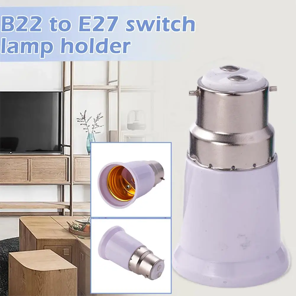 Conversores de suporte da lâmpada, Anti-envelhecimento B22 para E27 LED, Bases de luz halógenas, Anti-queima CFL lâmpada adaptador, T7Y6, 1Pc