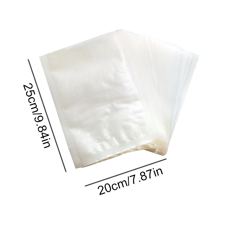 100PCS Textured Vacuum Bag for Food Vacuum Sealer Machine Vacuum Bags 20x25cm Packaging Sealer for Meat Sous Vide Cooking