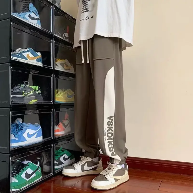 

Мужские спортивные брюки, свободные хлопковые брюки с алфавитом, элегантные осенне-зимние удобные повседневные модные мужские спортивные штаны высокого качества