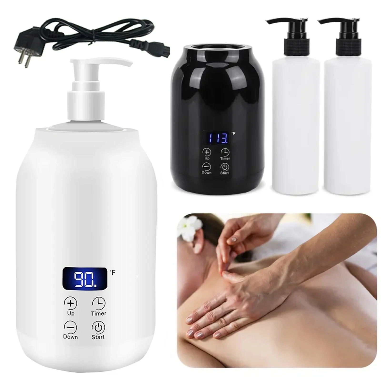 

2026 Massage Oil Warmer Digital Lotion Cream Heater 2 Heat Modes Lotion Warmer Fast Heat Lotion Warmer LED Display with Timer