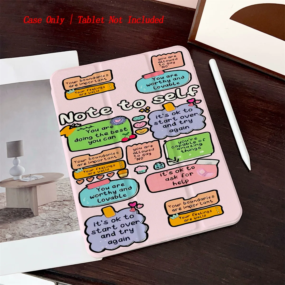 

Sweet Cute English Phrases iPad Case - 360° Rotatable Foldable for Apple iPad (All Models)