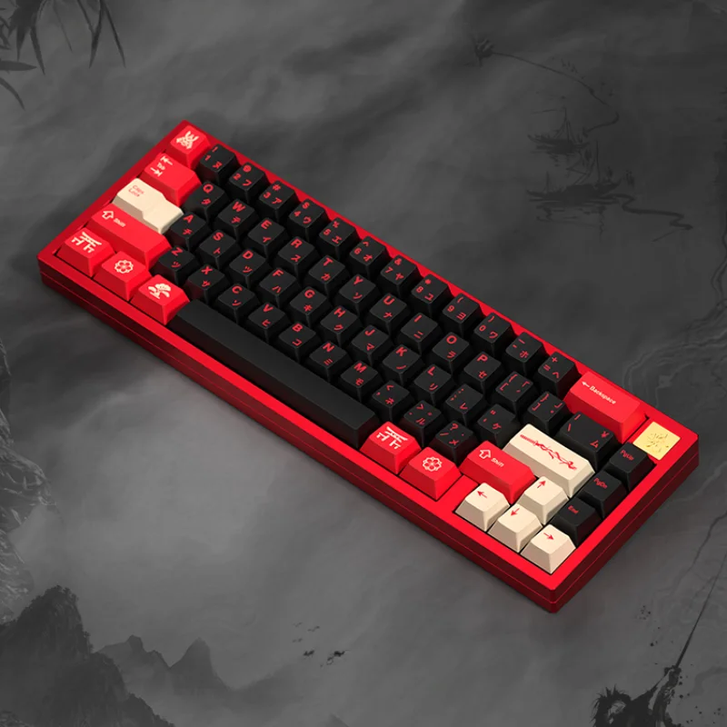 MiFuny Red Warrior Theme Keycap 134 Keys Cherry Profile Keycap PBT Key Caps for Crush80/GX87/Wooting Mechanical Keyboard Keycaps