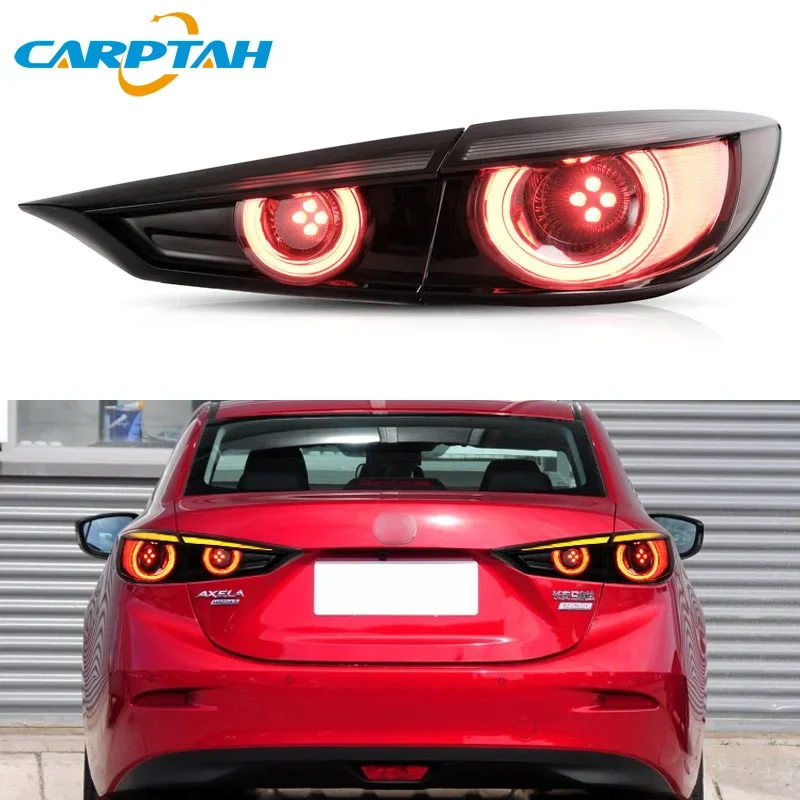 Car Styling Tail Lights Taillight For Mazda 3 BM Axela 2014-2018 Rear Lamp DRL + Dynamic Turn Signal + Reverse + Brake LED Light