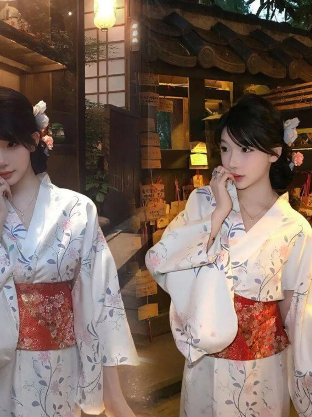 

Traditional Japanese Kimono Style Bathrobe Improved Design Photography Costume for Women 18-25 Years Old Polyester Material