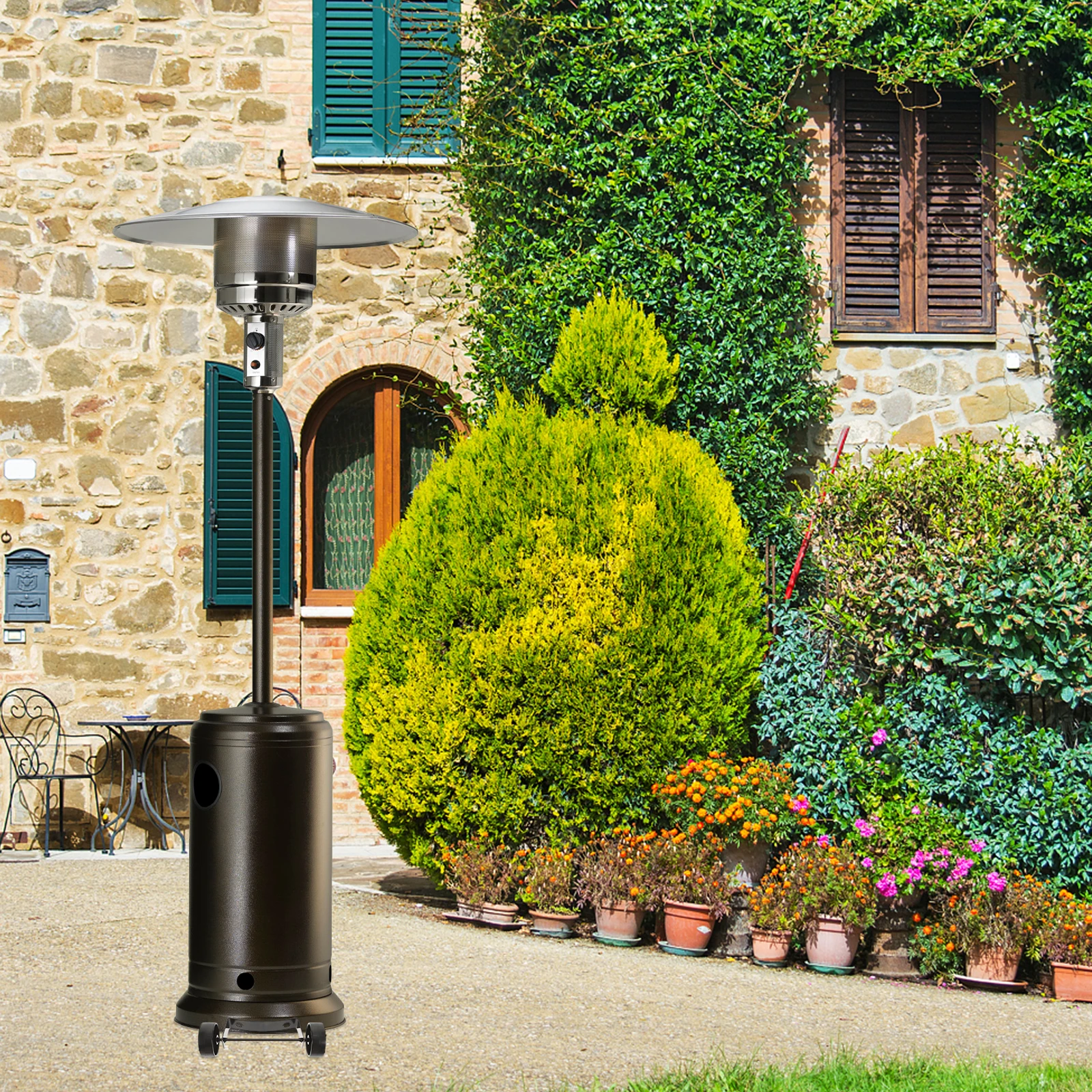 

Universal Caster Wheels Grill Replacement Black Heavy Duty Patio Heater Kit Outdoor Bbq Movable Wheel Gas Heater Parts Stainless