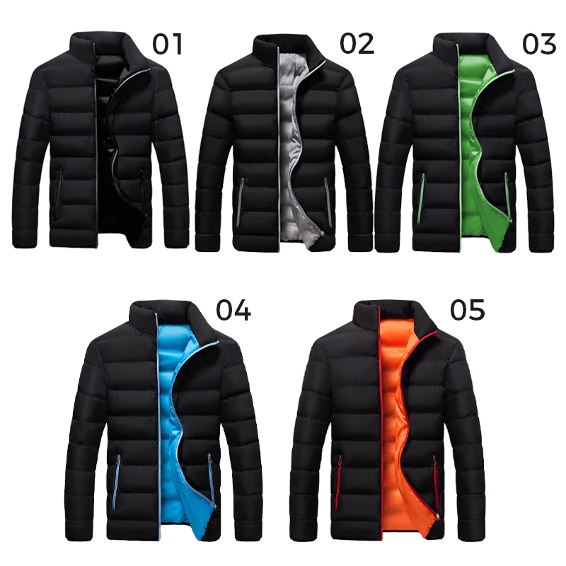 

Men Windbreaker Cotton Padded Jacket Casual Sports Autumn Winter Men's Stand Collar Warm Thick Parkas Jacket 6XL