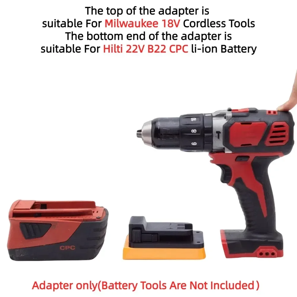 For Hilti 22V B22 CPC Li-ion Battery Adapter TO for Milwaukee 18V Cordless Electric Drill Tools Converter (Only Adapter)