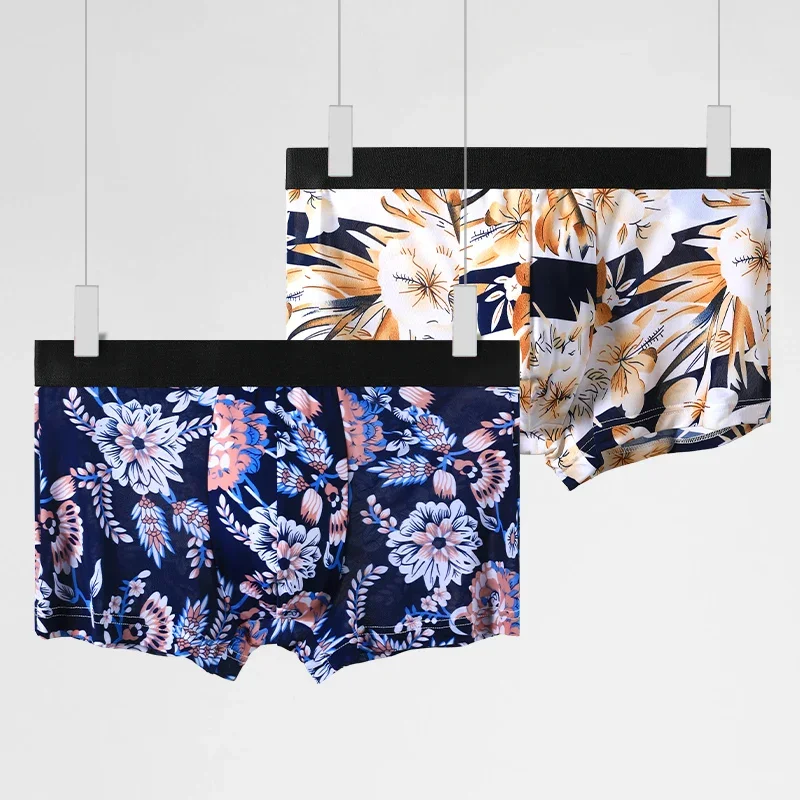 1 قطعة ملابس داخلية للرجال الرجال الملاكمين الجليد الحرير أسفل السراويل سراويل بوكسر الرجال مشروط ملف شخصية ساو الصيف رقيقة تنفس