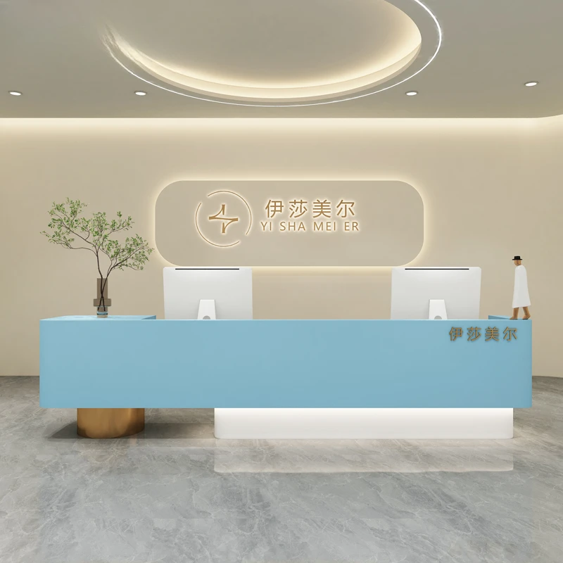 Modern Reception Counter Office Secretary Furniture Luxury Receiption Desk Aesthetic Center Decor Table Muebles Executive Salon