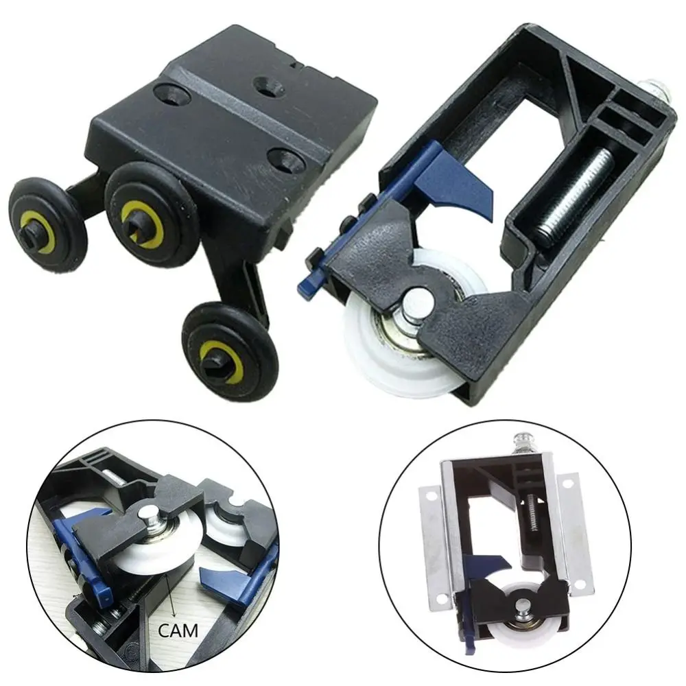 Replacement Nylon Sliding Door Pulley Plastic Black Door Roller Guide Side Mounted Pulley Wardrobe