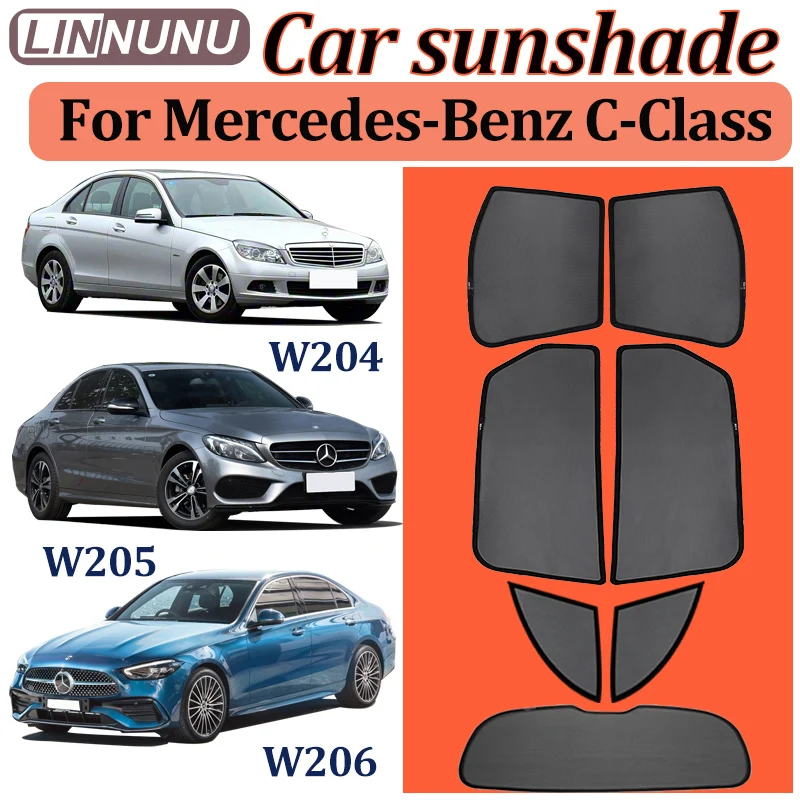 

LINNUNU For Mercedes Benz C-Class W204 W205 W206 Magenetic Car Sunshade Windshield Curtain Side Window UV Protection accessories
