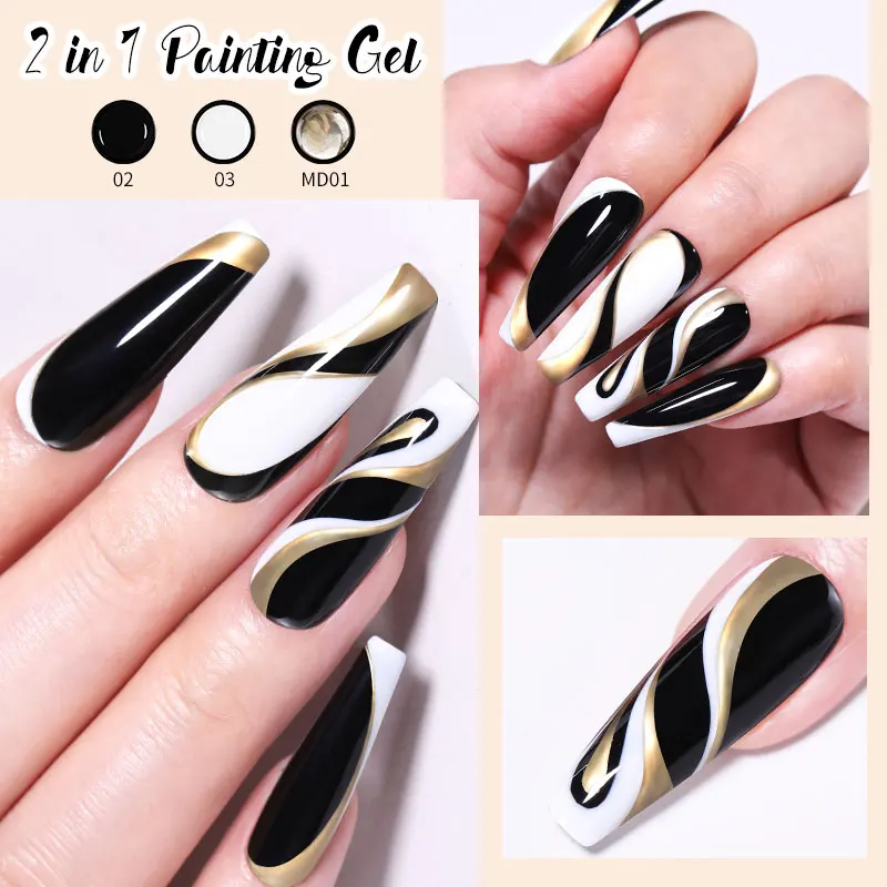 BORN PRETTY 5 en 1 pegamento Gel de refuerzo sin toallitas capa superior manicura UV LED remojo barniz de Gel de uñas diseño cromado 3D
