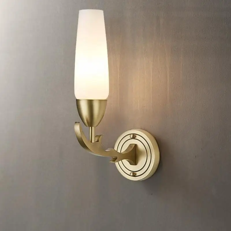 Antler shaped LED Copper Wall Lamp indoor Bedside sconce new arrival Living Room Aisle Stair Corridor glass cover Wall fixtures