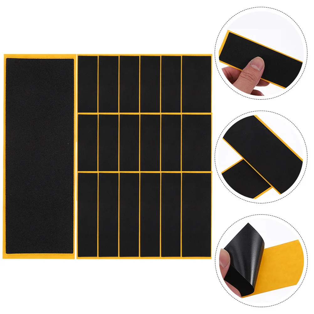 20pcs Fingerboard Foam Grip Tape Anti-Slip Sticker For Mini Skateboard Easy Replace Comfortable Cushioning Surface Fingerboard