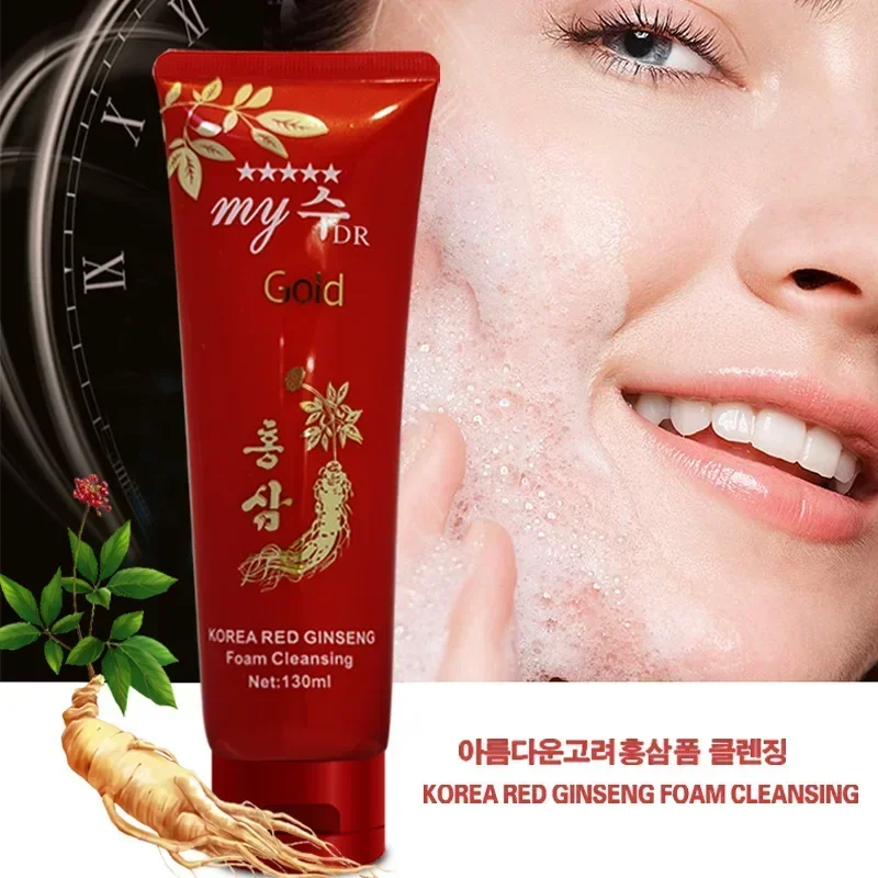 130ml Korean Red Ginseng Cleanser Deep Cleansing Moisturizing Brightening Anti-acne Balancing Oil Face Wash Face Cleanser