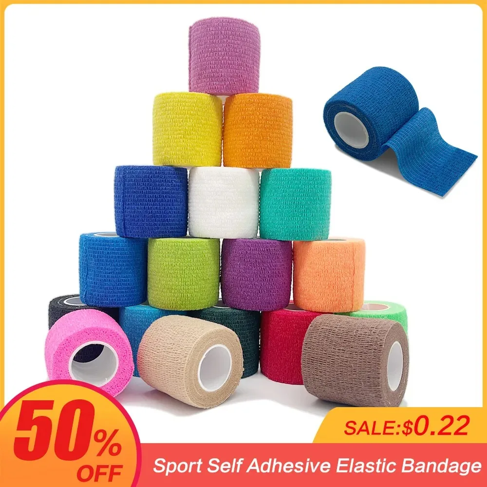 Colorful Sport Self Adhesive Elastic Bandage Wrap Tape 4.8m Elastoplast For Knee Support Pads Finger Ankle Palm Shoulder