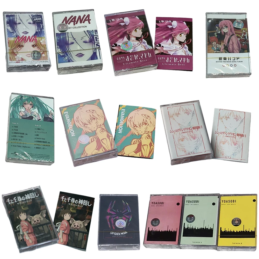 Anime Music Cassette Tape Soundtrack Nana Bocchi The Rock Hatsune Miku Eva One Piece Your Name Cartoon Collectible Record Gifts