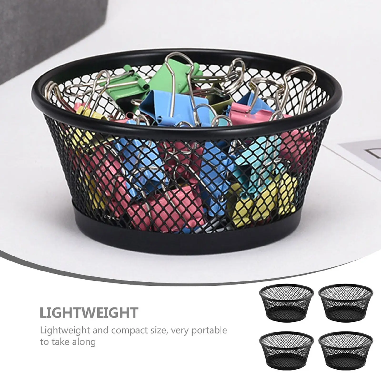 

Набор из 4 разноцветных корзин для хранения канцелярских принадлежностей из железа, портативный настольный органайзер для дома, школы, офиса