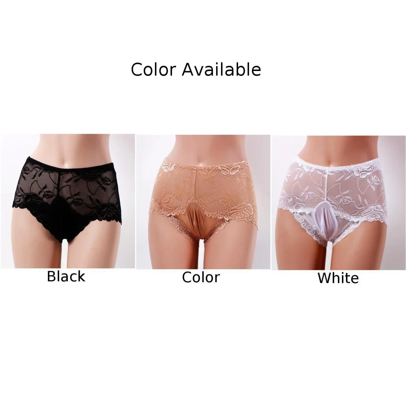 Mens Gay Underwear Sexy Lingerie Sissy Pouch Panties High Waisted JJ Stockings Briefs High Elastic Ultra-thin Underpants