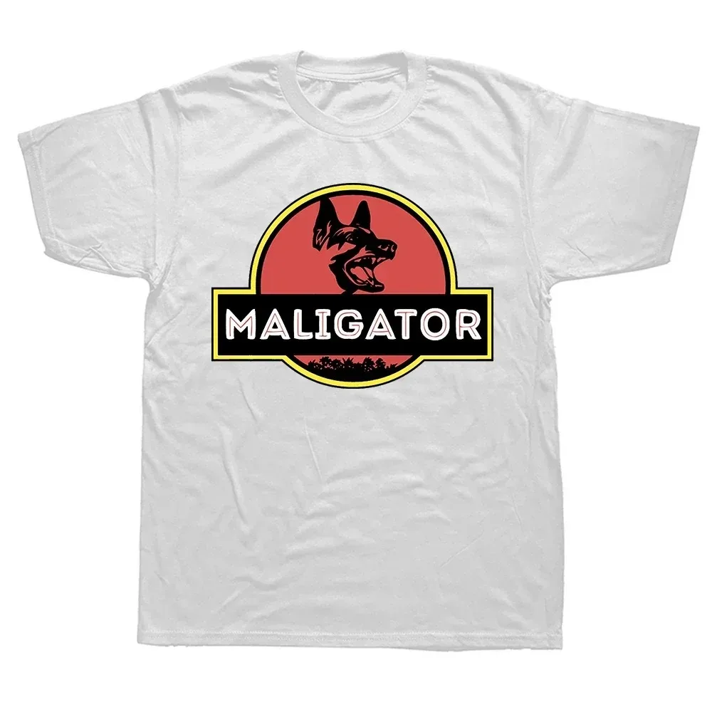 Funny Maligator Belgian Malinois Dog T Shirts Tee Tops Round Neck Short-Sleeve Fashion Tshirt Clothing Casual Basic T-shirts