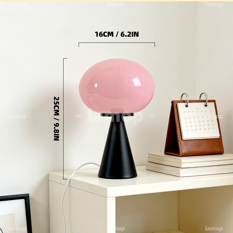 Umbrella‑Egg‑Style Glass Table Lamp Poetic Home Quiet Ambience Desktop Decor Table Lamp for Italian‑Minimalist‑Style Dorm Vanity