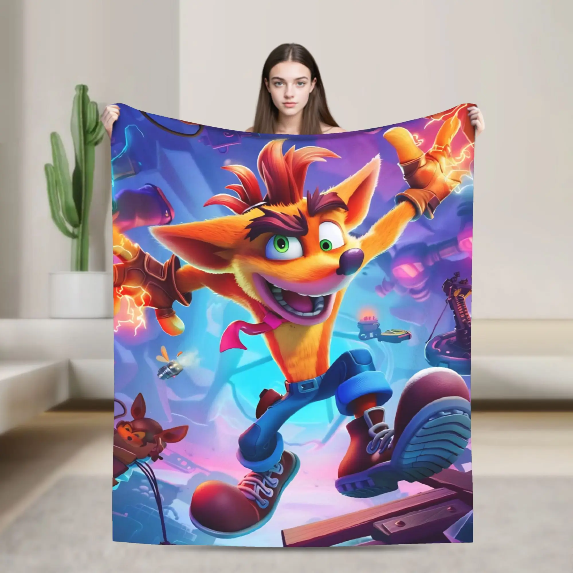 Crashed Game Bandicoots Velvet Throw Blanket  Blanket for Home Travel Super Soft Plush Thin Quilt