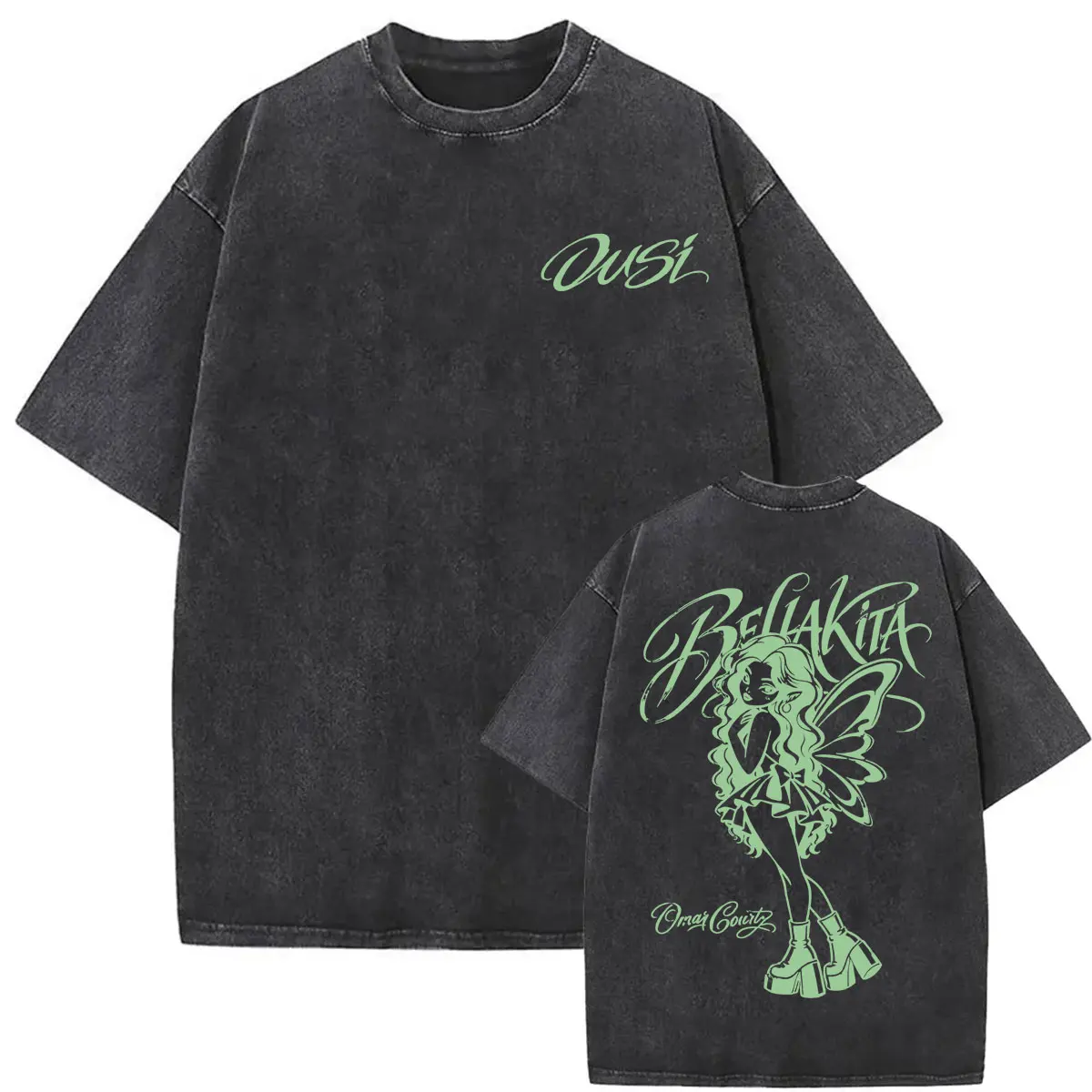 Vintage Washed Omar Courtz Por Si Manana No Estoy Tour T-Shirts Herren Damen Mode Ästhetisches T-Shirt Streetwear Oversized T-Shirt – Detail 14