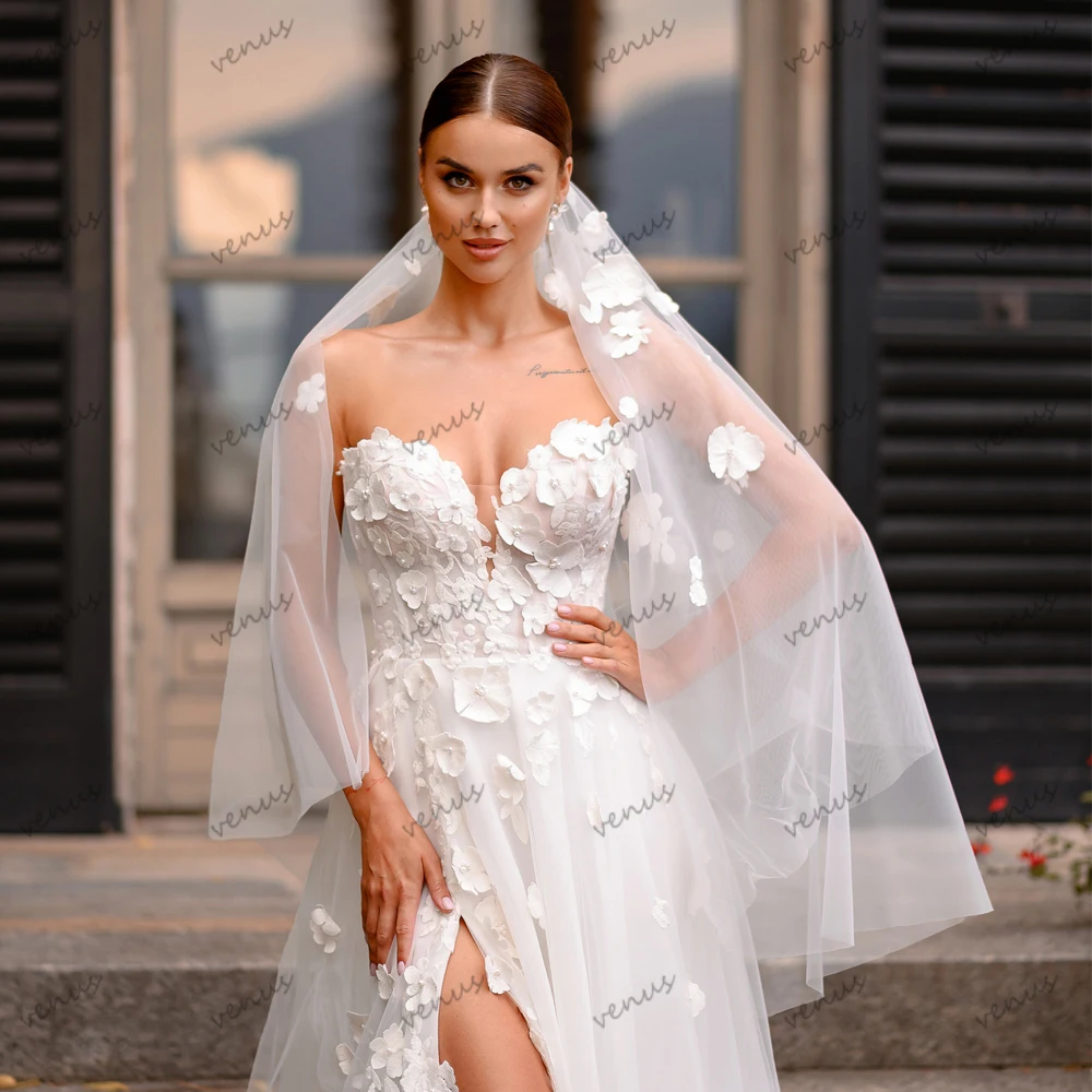 Elegante Brautkleider sexy ärmellose hoch geschlitzte Brautkleider boden lange Roben für formelle Party glamouröse Vestidos de Novia