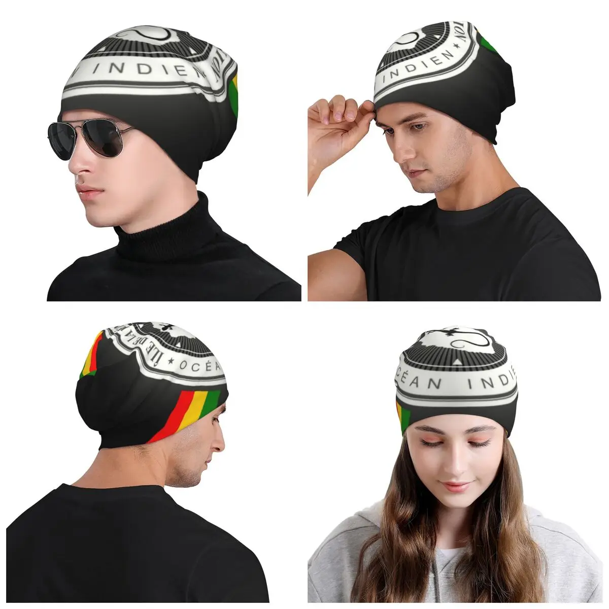 Unisex Warm Bonnet Knit Chapéus, boné de esqui, Margouillat, skullies de praia, gorros para esqui, ilha Reunião, inverno, moda