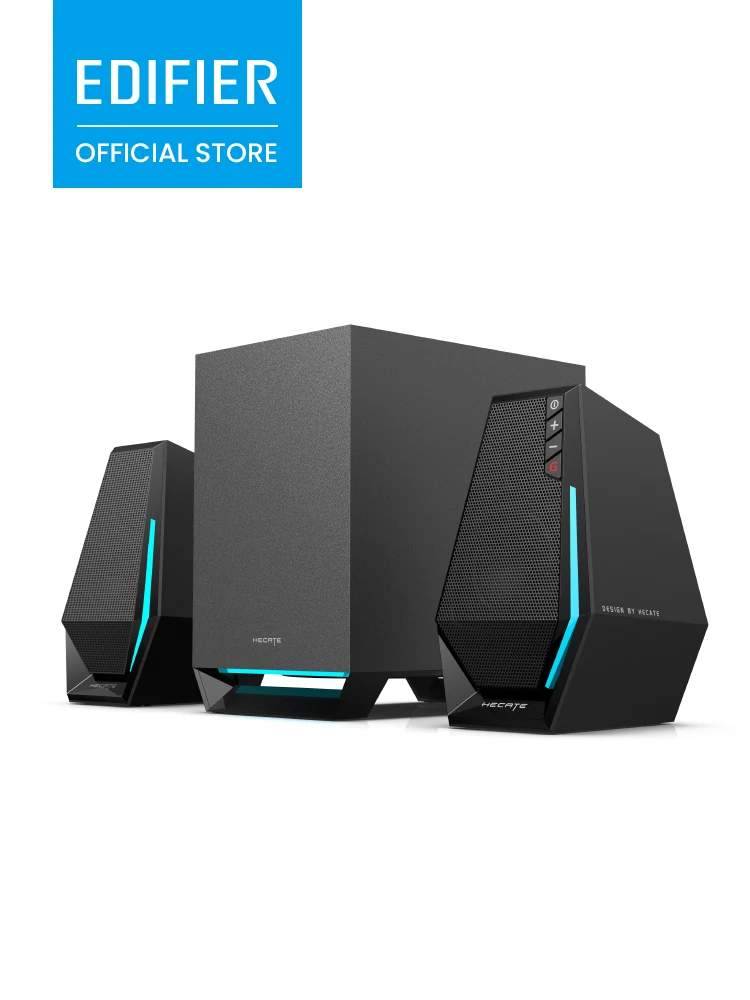 HECATE G1500 MAX 2.1 Gaming-Lautsprecher 60W Spitzenleistung 4-Zoll-Subwoofer RGB Bluetooth 5.3 USB AUX Mehrere Klangmodi für PC Desktop
