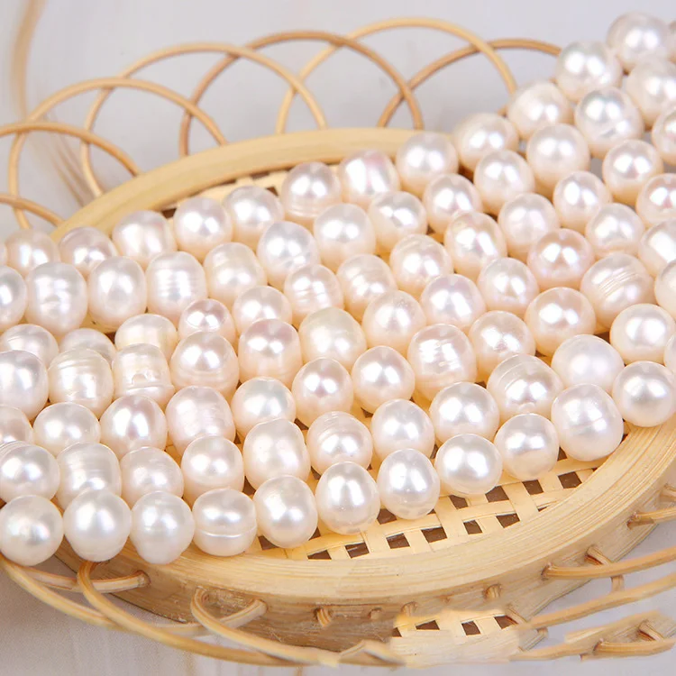 

Natural Freshwater White 8-11mm Potato round Pearls Strand loose beads Pearl for jewelry Making wholesale