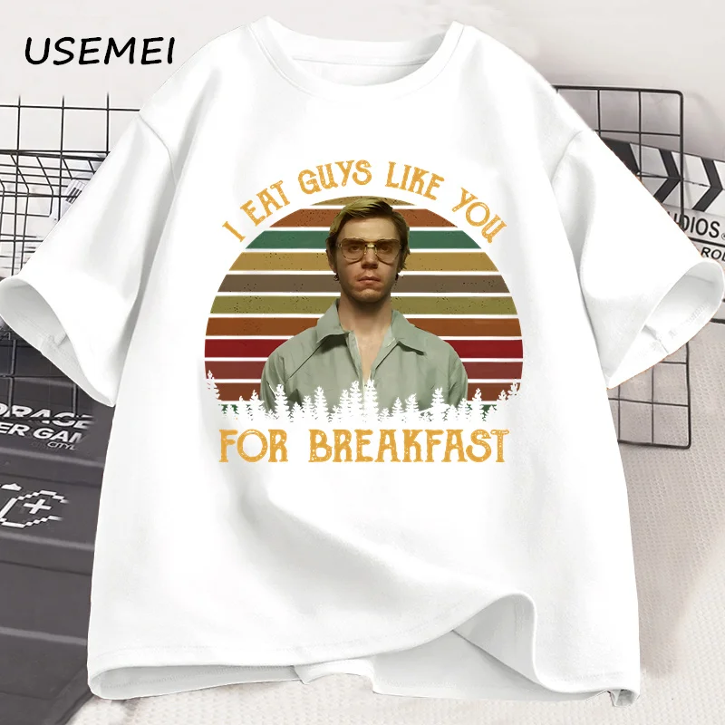 

I Eat Guys Like You for Breakfast T-Shirt Vintage Casual Cotton Oversized T Shirts Short Sleeve Tshirt Mens Clothing Tops