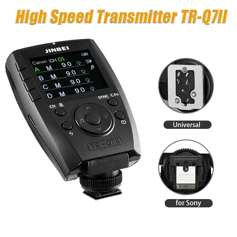 

JINBEI TR-Q7II TR-V6II 2.4G Wireless Trigger Transmitter Speedlite Flash Remote Controller for Canon Nikon Sony Olympus Fuji