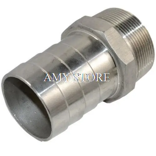 2 "Nam Ren Ống X 50 Mm Barb Vòi Đuôi Cổng Kết Nối Thép Không Gỉ BSP Dây Chuyền