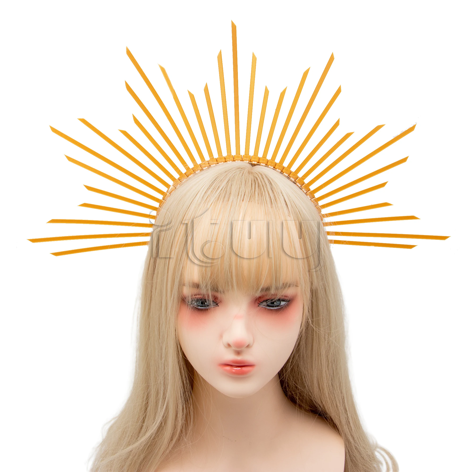 レッドローズスパイクハローパンクかぶとゴシックロリータ KC クラウンヘッドバンド太陽の女神コスプレ衣装ヘアアクセサリー