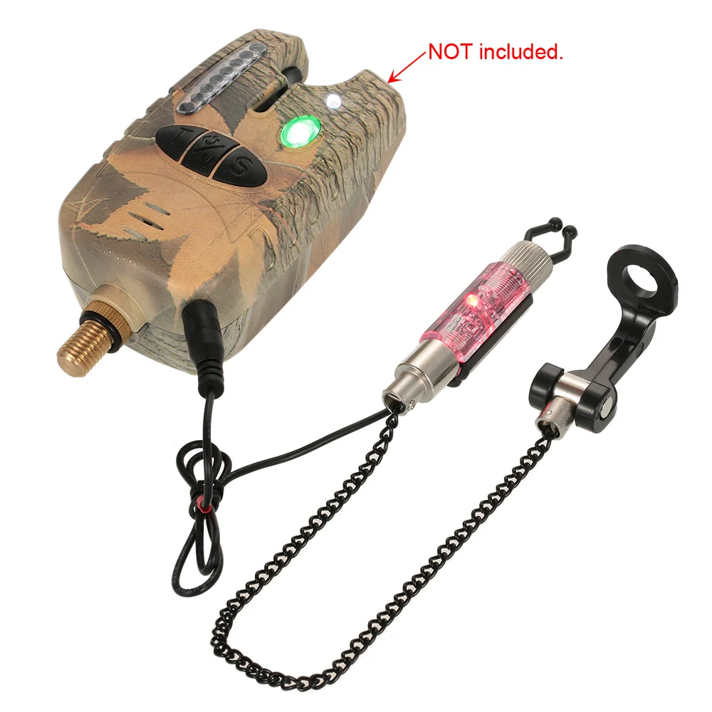 Iron Fishing Bite Alarm Chain Hanger Swinger LED Illuminated Indicator