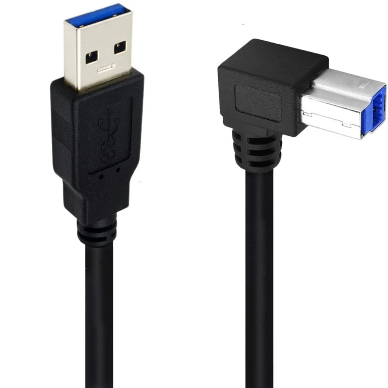 Flexible USB3.0 Cable A Male to B Male 90 Degree USB3.0 Printer Cable for Scanner, Printer USB Data Cable Dropship