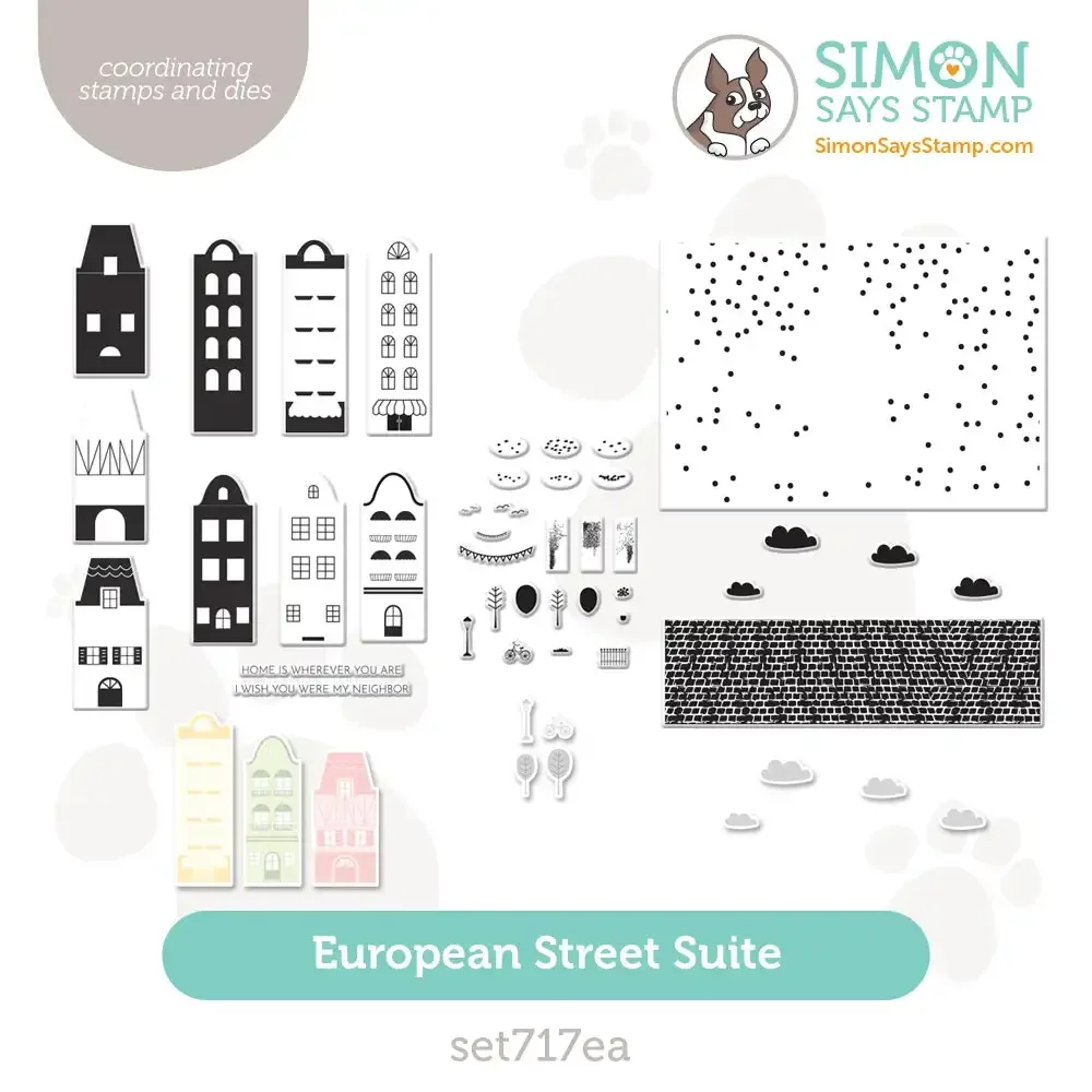 SimonSays Stamps And Dies European Street Suite Smitten New Scrapbook Diary Decoration Embossing Template DIY Greeting Card