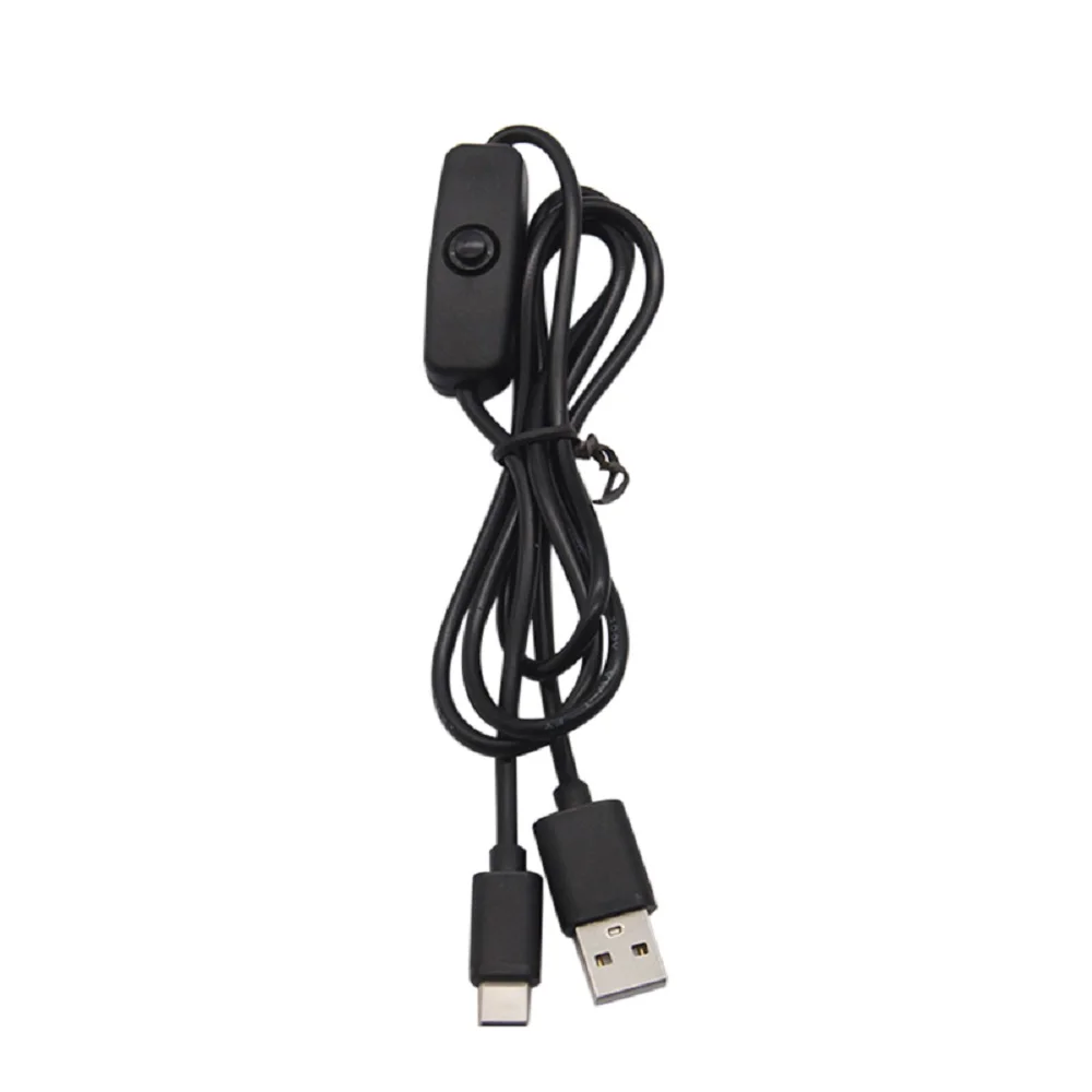 1 meter USB Type C 5V 3A Charging Cable for Raspberry Pi 4 Power Cable with ON/OFF Switch for RPI 4 Model B RPI 4B Computer